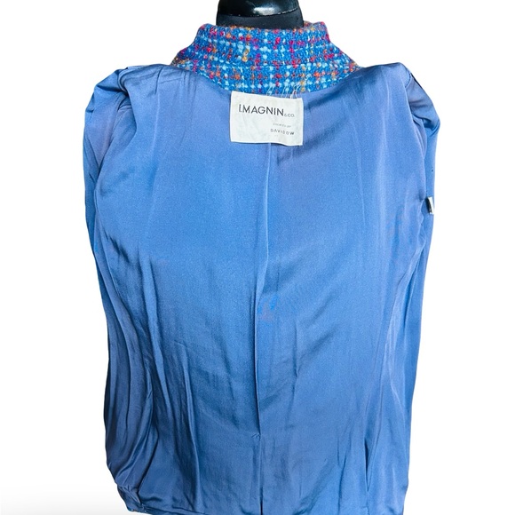 Vintage 1960s CHANEL Inspired Multicolor Wool Tweed Plaid Jacket by I Magnin S/M - Picture 6 of 7